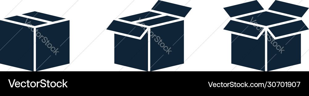 Set shipping delivery box or container icons Set shipping delivery box or container icons vector image
