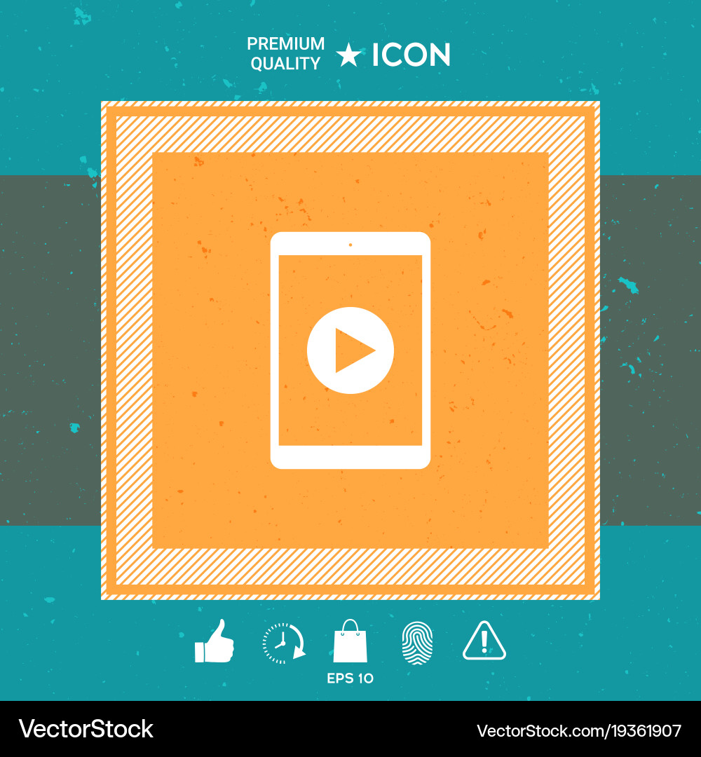 Tablet with play button ico vector image
