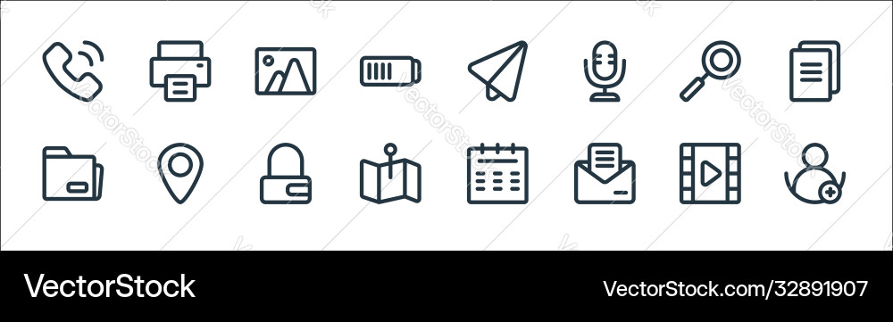 Ui line icons linear set quality Ui line icons linear set quality vector image