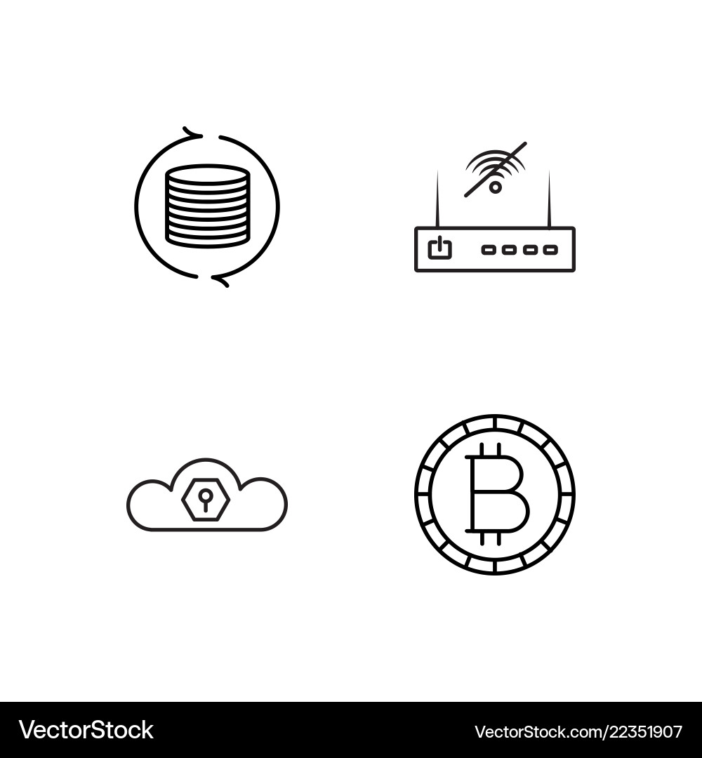 Web simple outlined icons set Web simple outlined icons set vector image