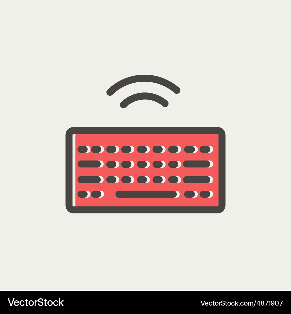 Wifi button in keyboard thin line icon vector image