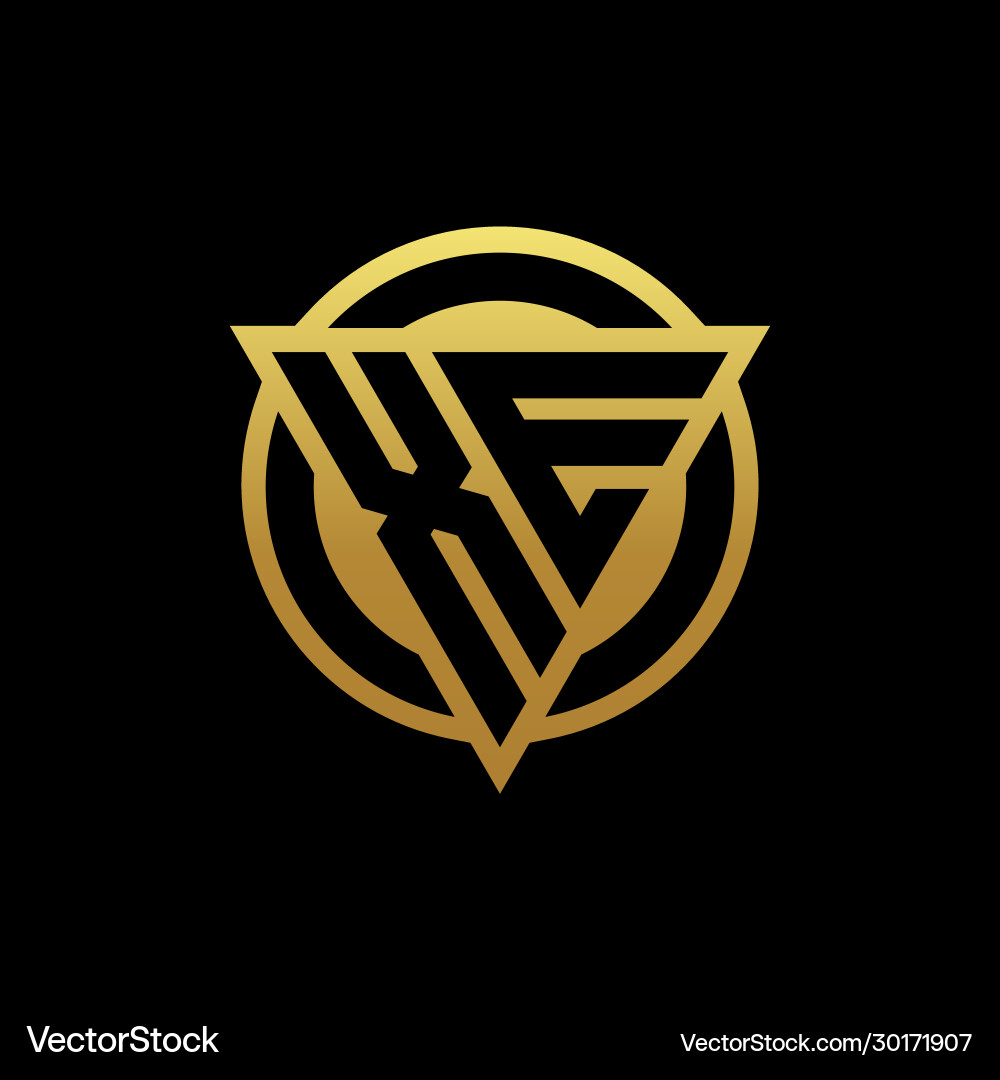 Xe logo monogram with triangle shape and circle Vector Image