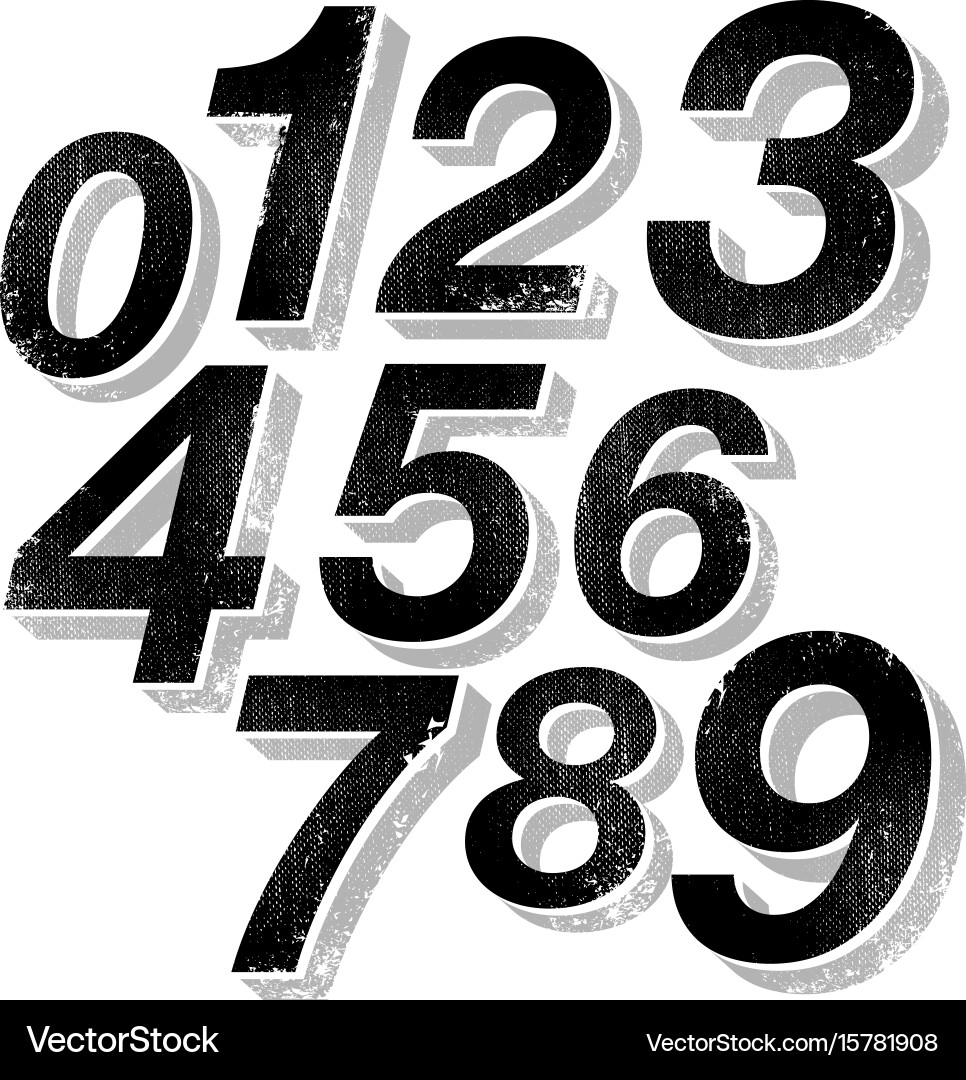 3-d block numbers vector image