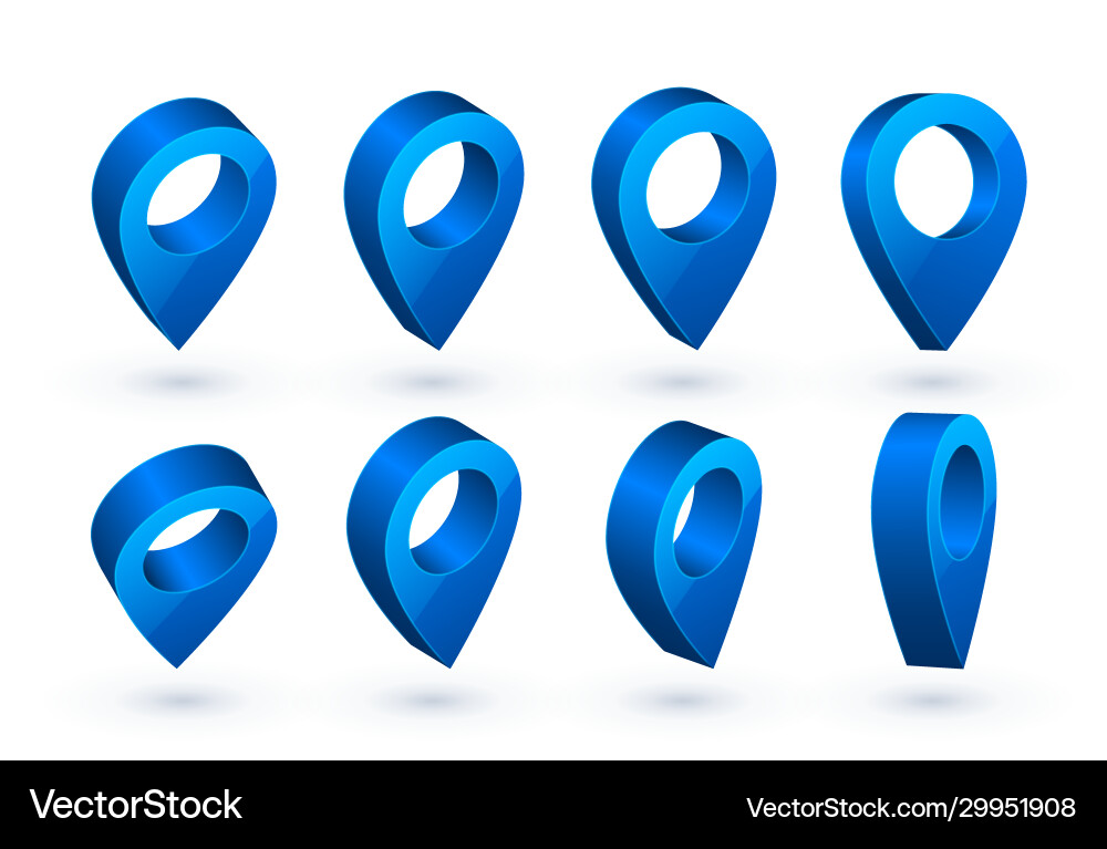 3d map pointer blue navigator symbol isolated 3d map pointer blue navigator symbol isolated vector image