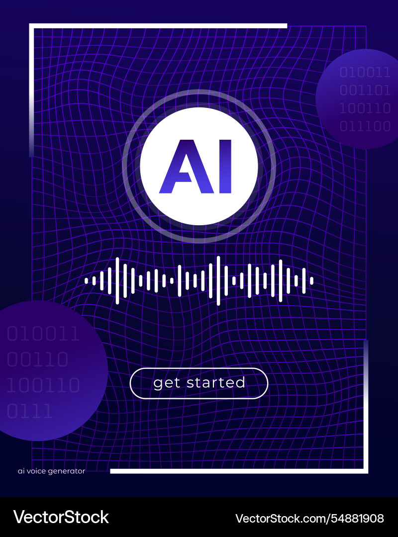 Ai voice generator interface design ui template vector image