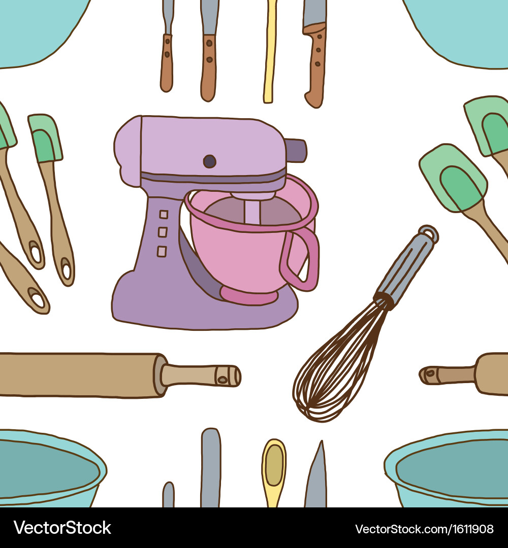 Baking Tools Pattern Vector Image