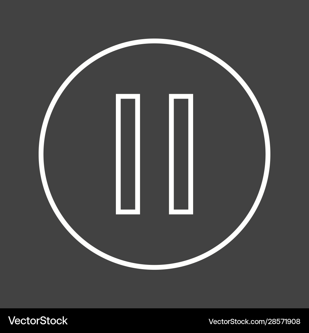 Beautiful pause button line icon vector image