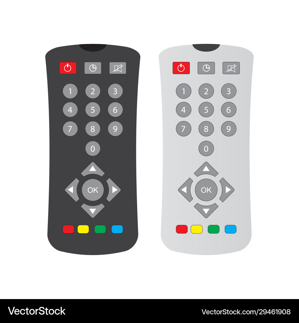 Black and gray remote control with buttons Vector Image