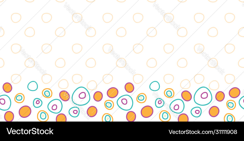 Bouncing bubbles border bright fun dots Vector Image