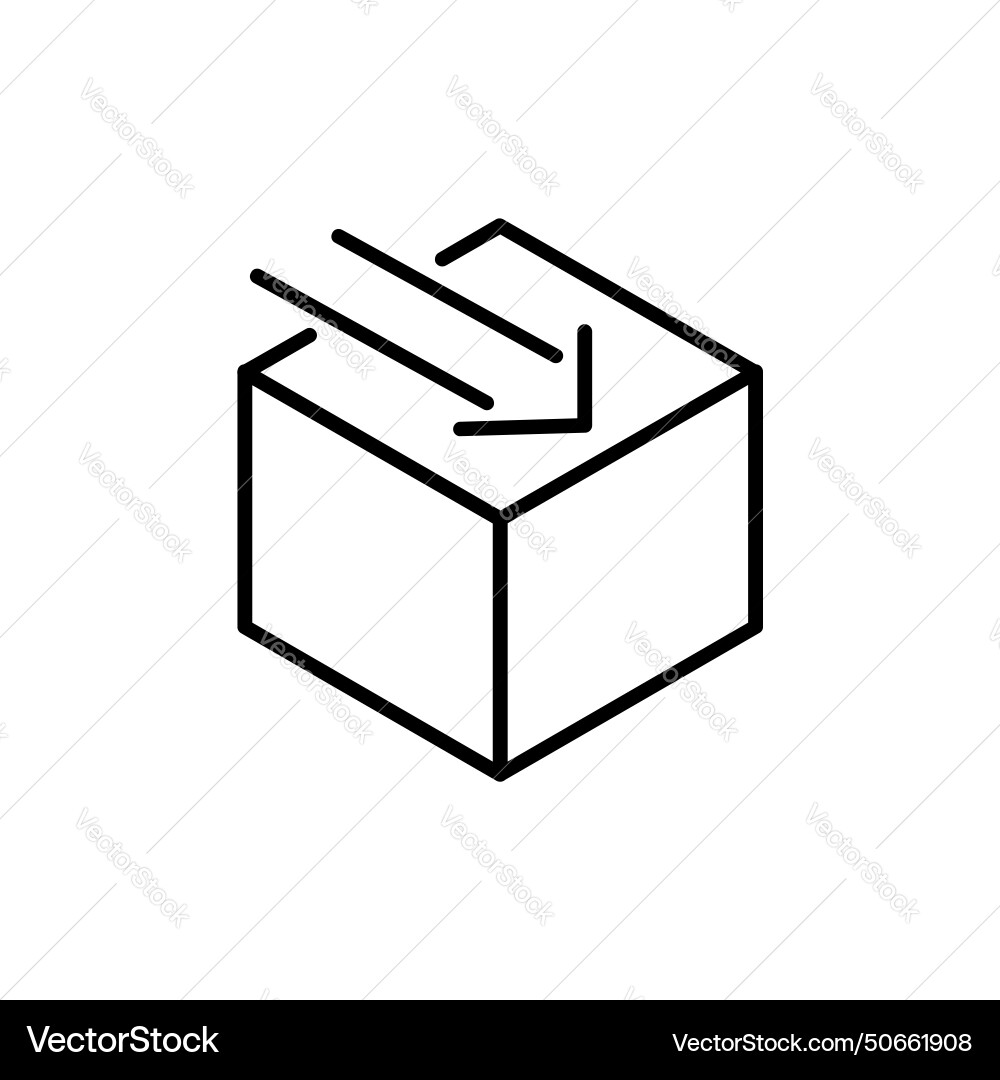 Box delivery with arrow line icon design vector image