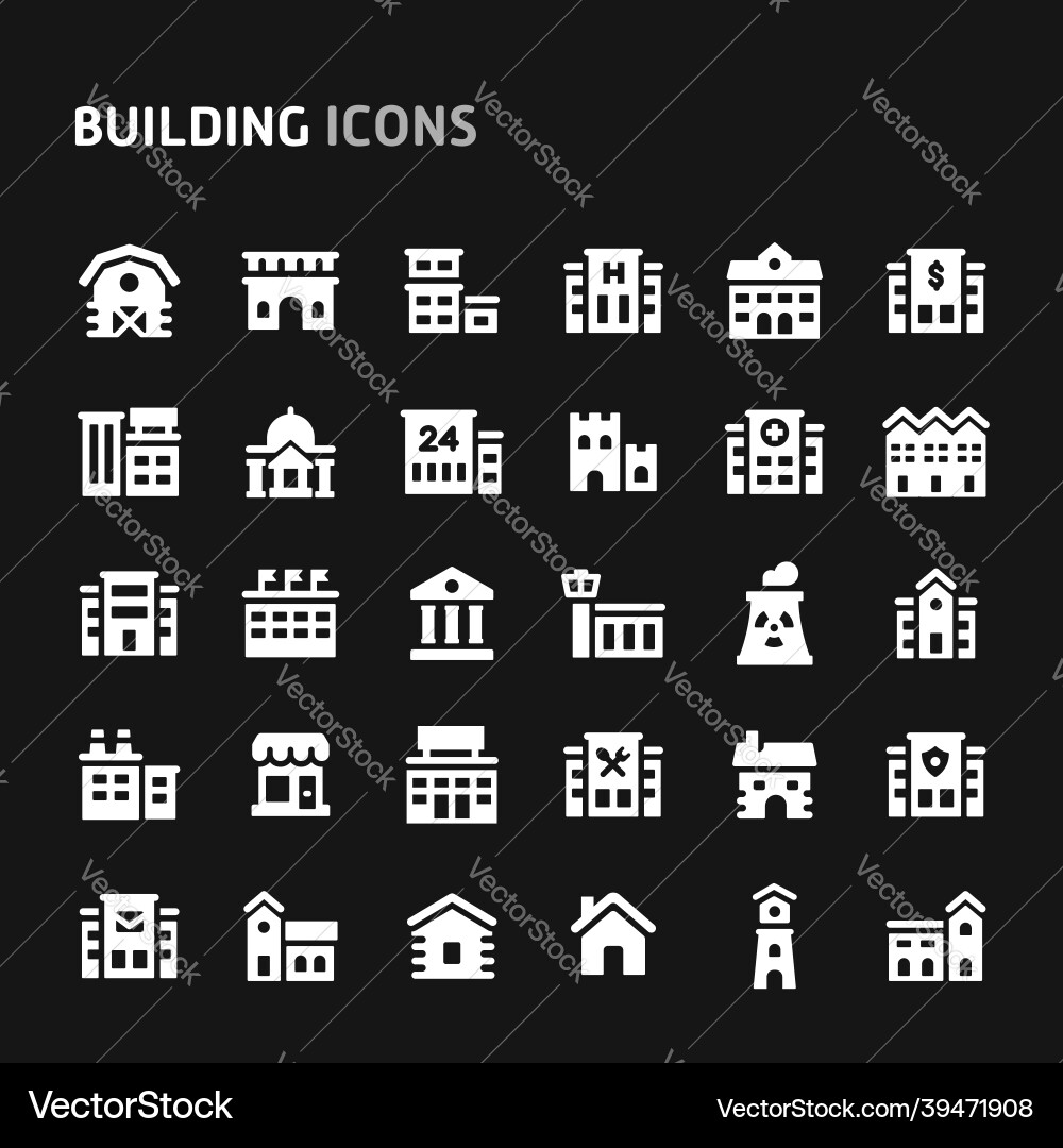 Building icon set Vector Image