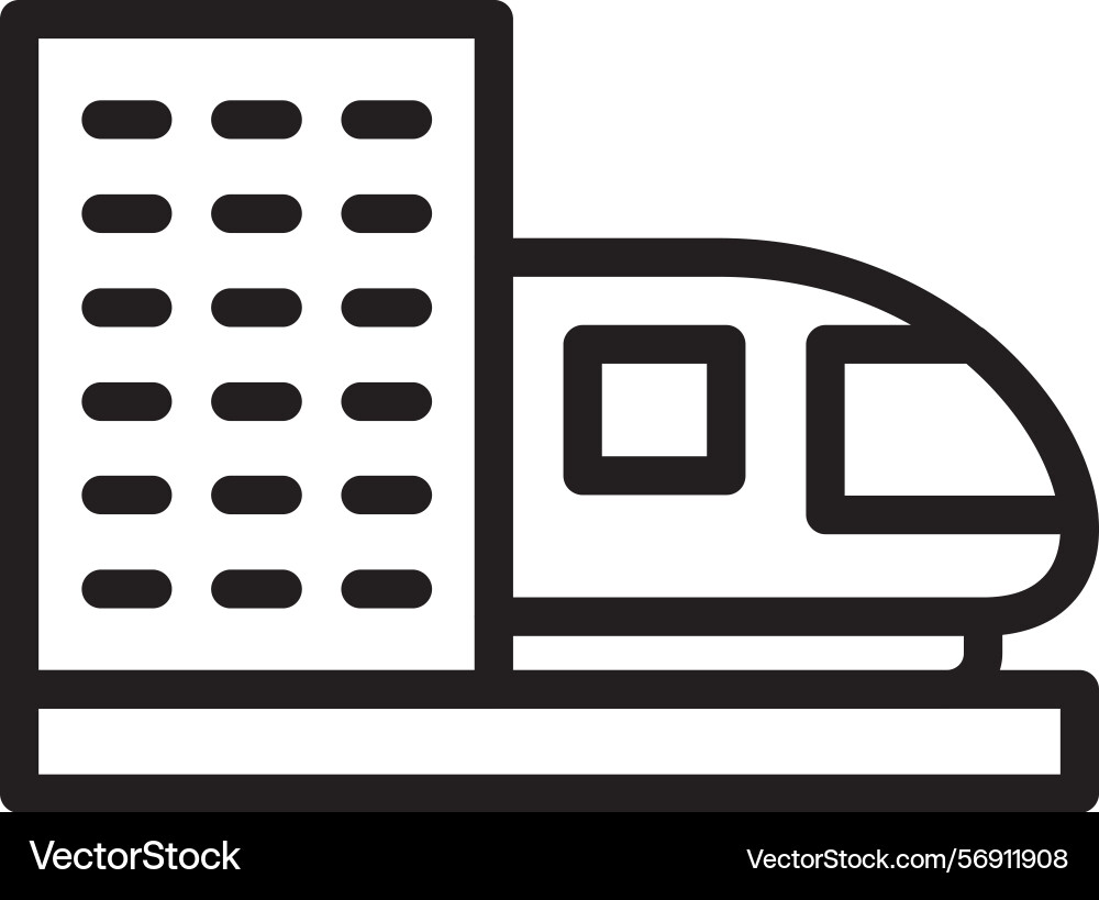 Bullet train linear style icon design vector image