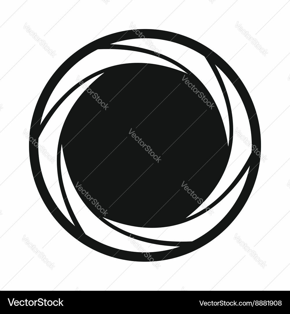 Camera shutter aperture icon simple style vector image