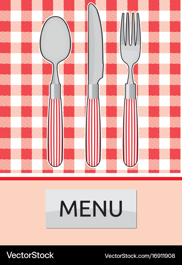 Checkered Menu Template Vector Image