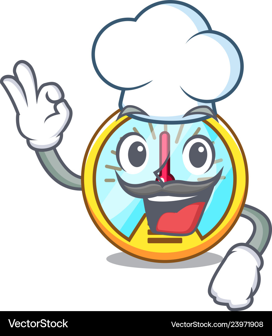 Chef speedometer is displayed in character car Chef speedometer is displayed in character car vector image
