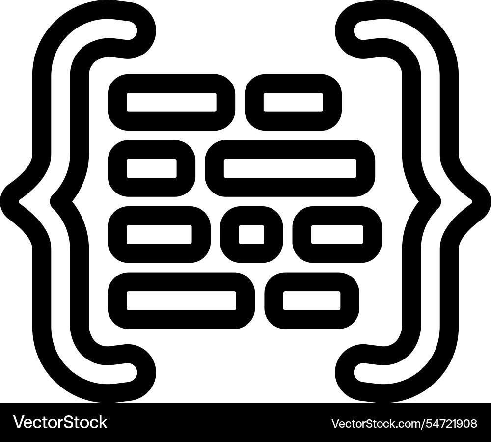 Code Klammern mit Buchstaben nlp Linie Symbol Vektorbild