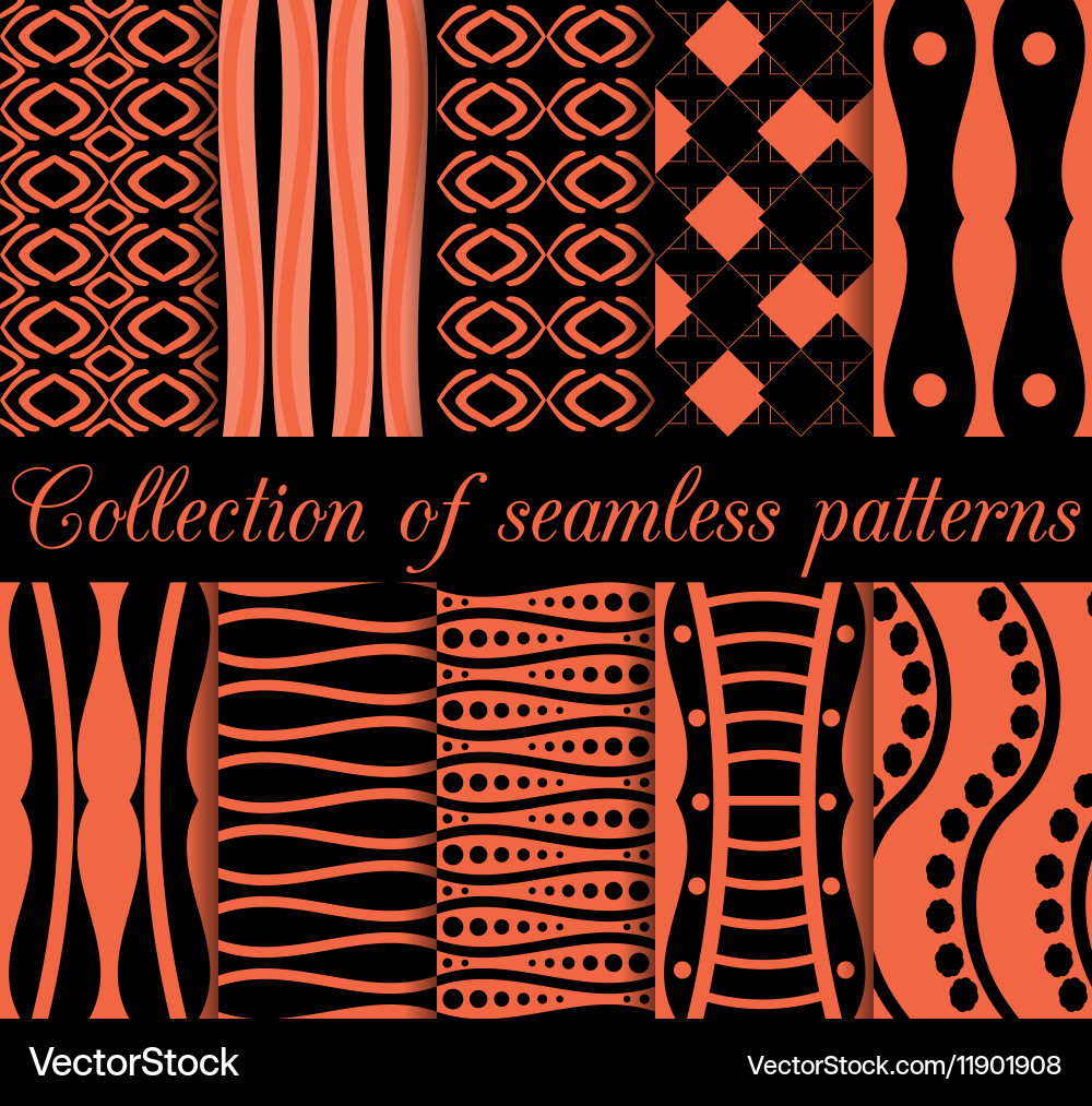 Collection of seamless patterns vector image