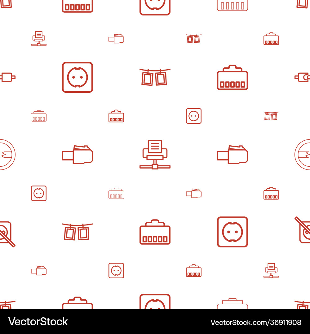 Cord icons pattern seamless white background vector image