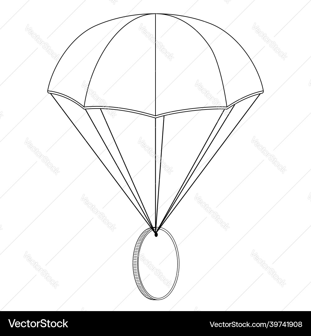 Crypto Airdrop Parachute – Royalty-Free Vector | VectorStock