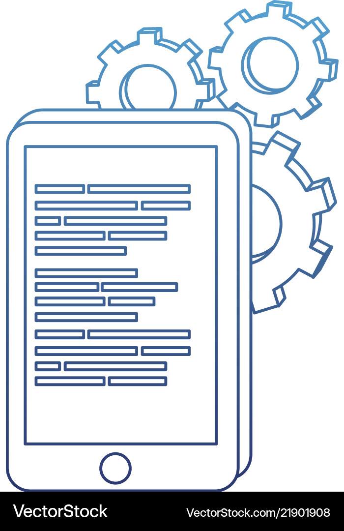 Degraded outline smartphone with data code vector image
