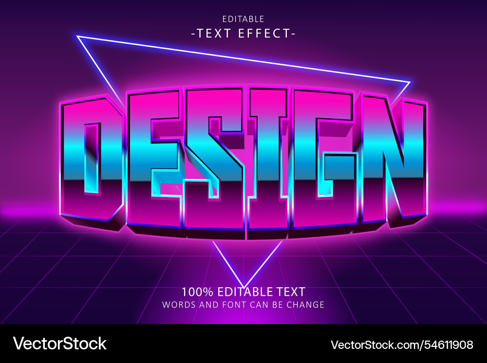 Design editable text effect 3d emboss 80s style Design editable text effect 3d emboss 80s style Vector Image