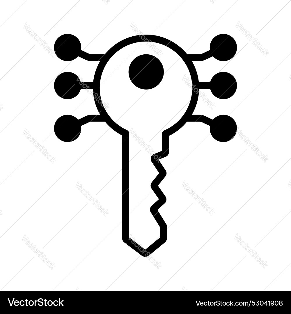Digital key electronic made with binary code vector image
