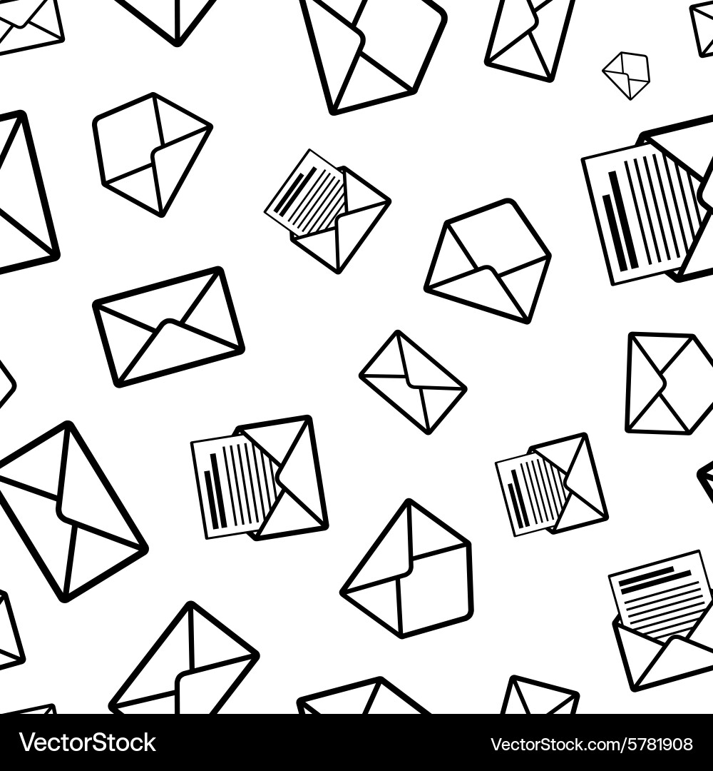 Envelope Icon Pattern - Diverse Styles vector image