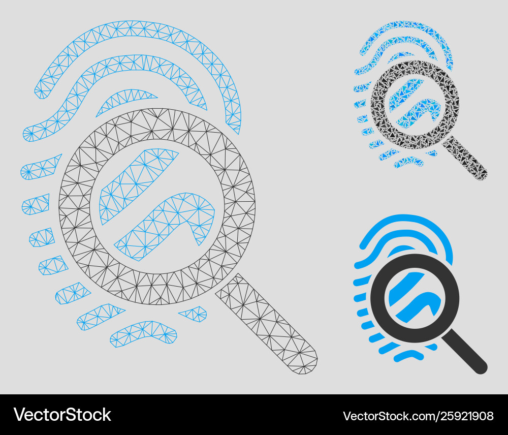 Explore fingerprint mesh network model Explore fingerprint mesh network model vector image