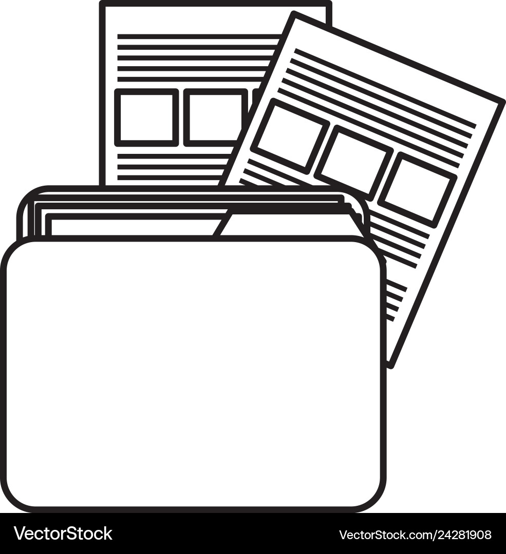 File folder with documents File folder with documents vector image