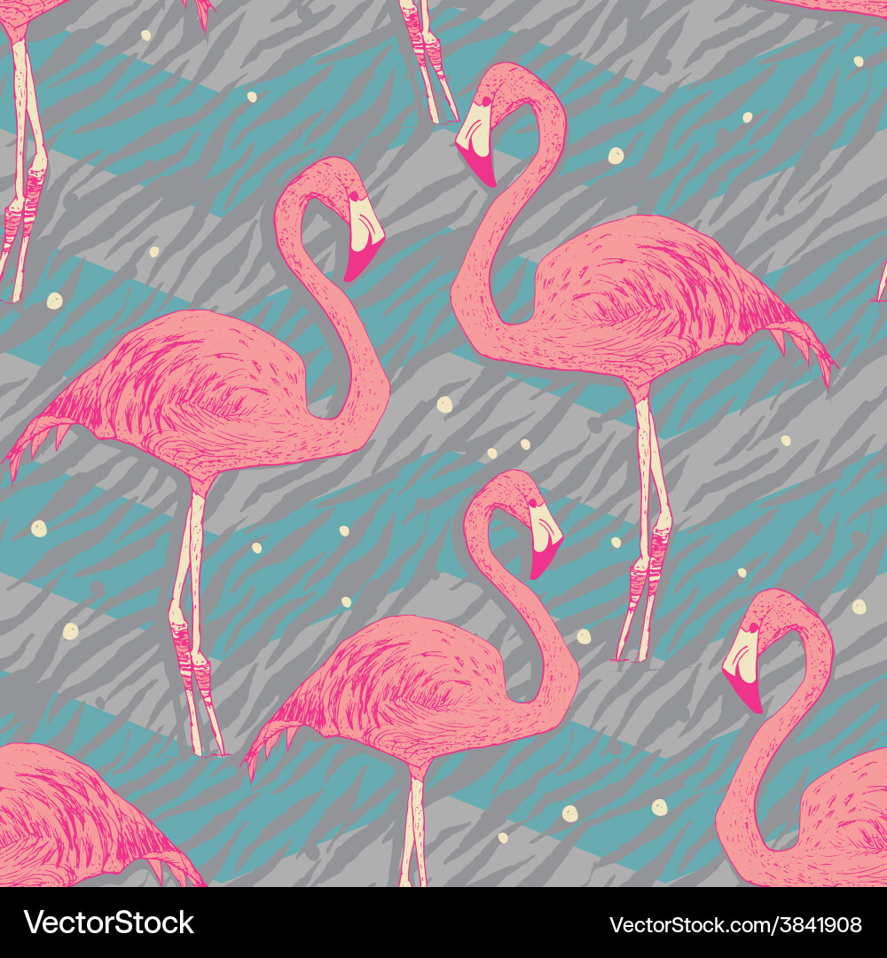 Flamingo Seamless Pattern vector image