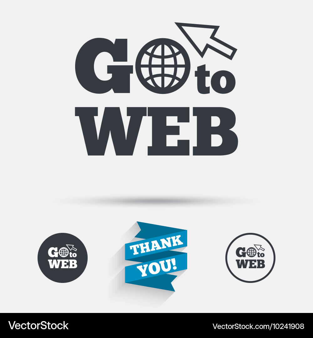 Go to web icon internet access symbol Vector Image