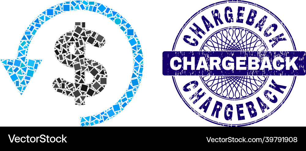Grunge chargeback stamp and geometric Grunge chargeback stamp and geometric Vector Image