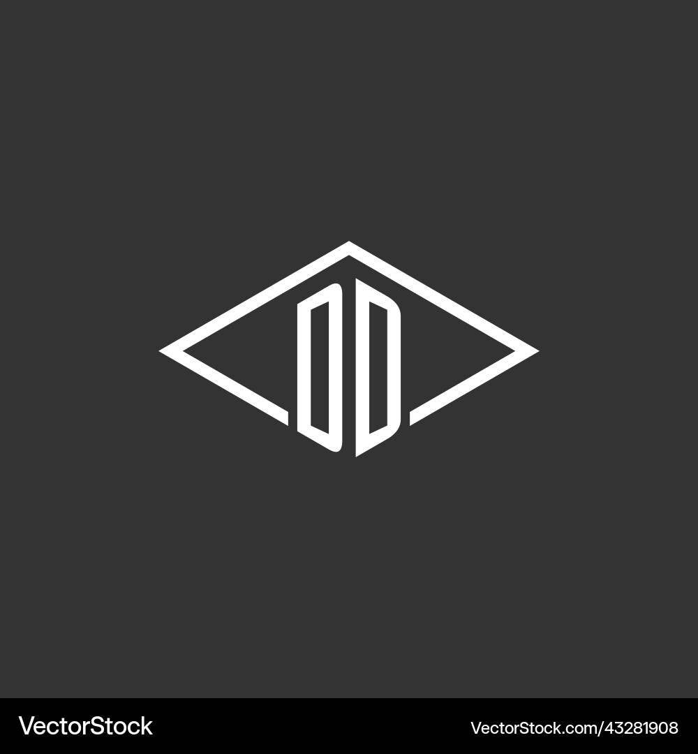 Initials dd logo monogram with simple diamond Initials dd logo monogram with simple diamond Vector Image