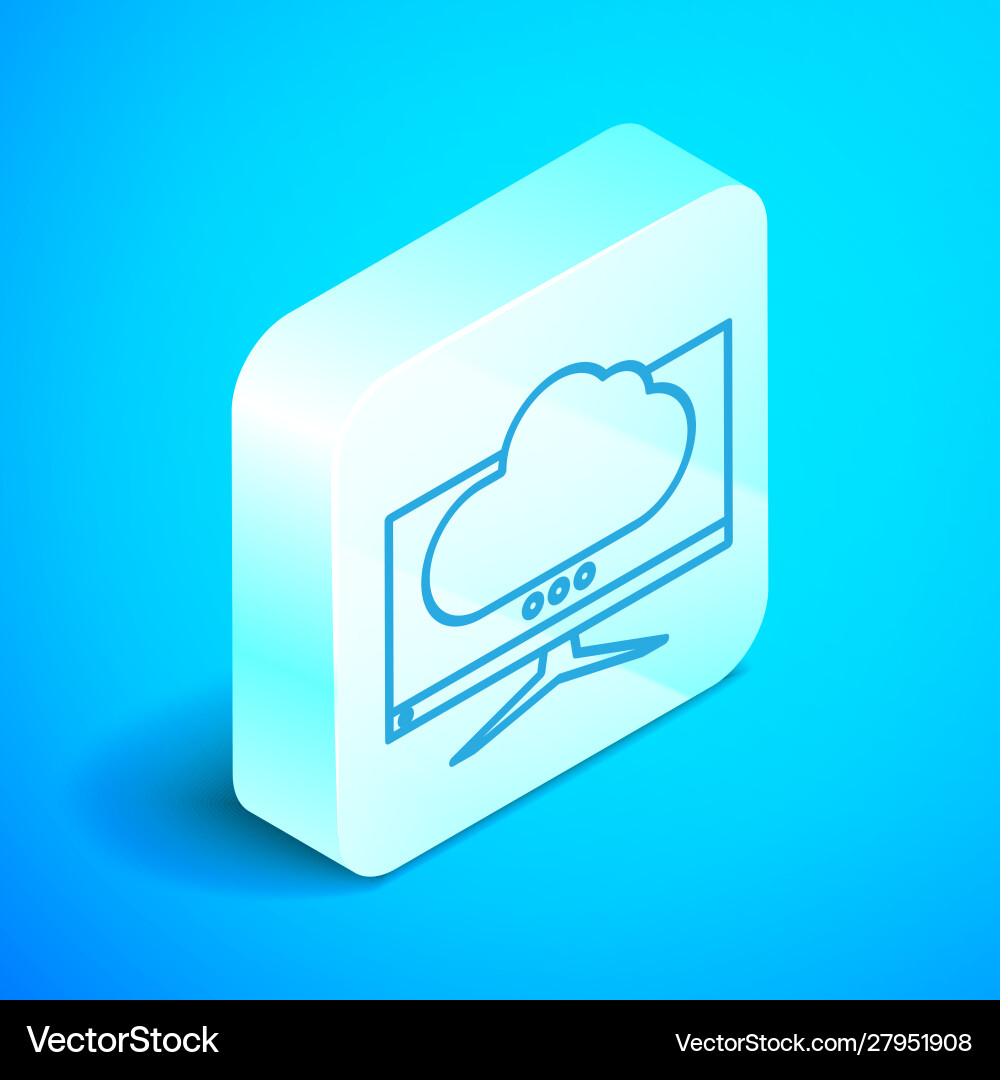 Isometric line computer monitor screen icon Isometric line computer monitor screen icon Vector Image