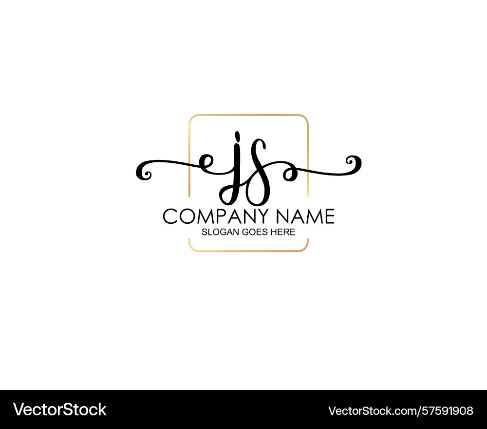 Js initial handwriting logo design collection Js initial handwriting logo design collection Vector Image