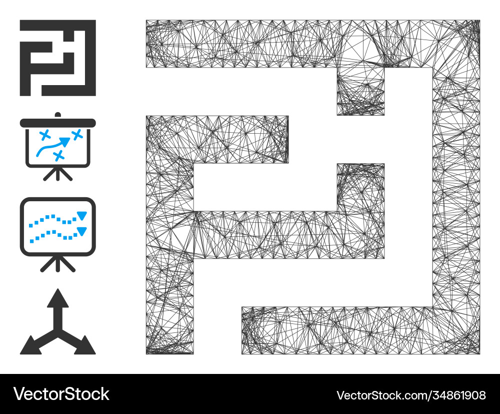 Linear labyrinth mesh vector image