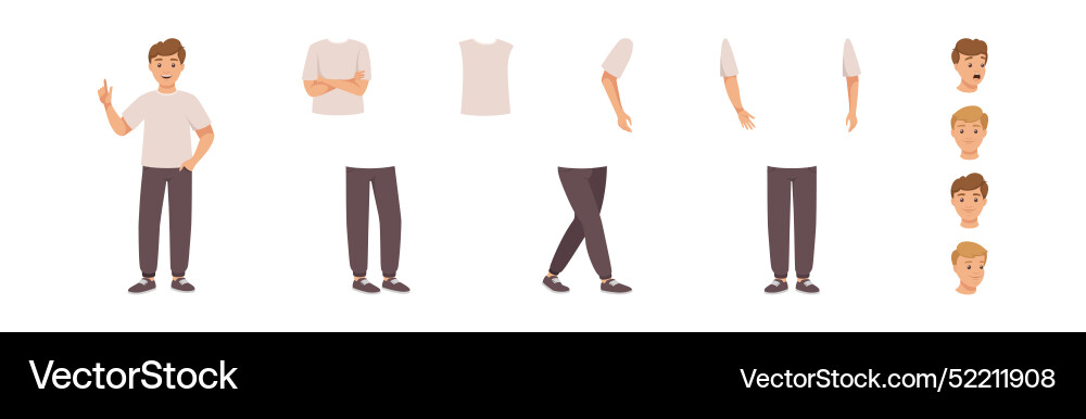 Man character constructor with separated body Man character constructor with separated body vector image