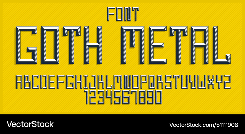 Minimal geometric cyberpunk font with facet Minimal geometric cyberpunk font with facet vector image