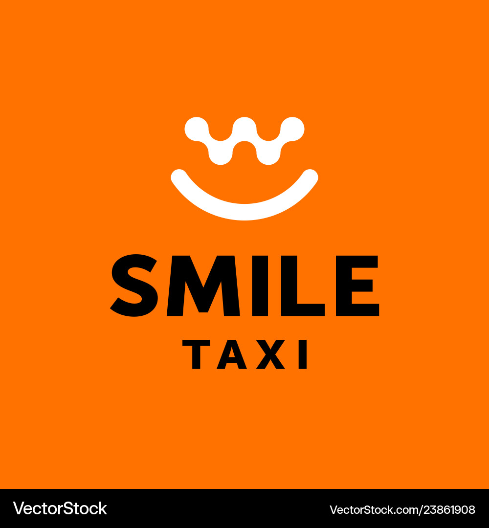 Modern professional logo smile taxi in black Modern professional logo smile taxi in black vector image