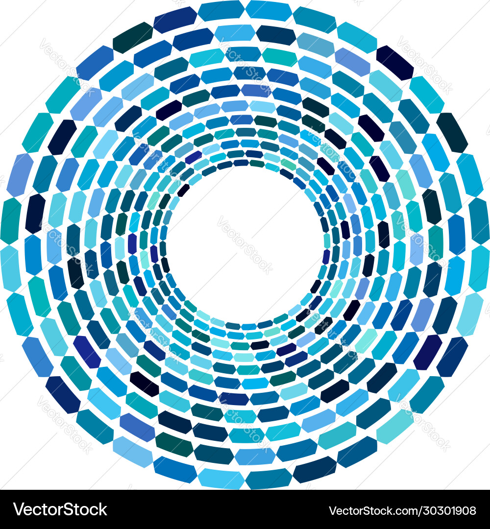 Monochrome cyclic cycle concentric rings revolved Vector Image
