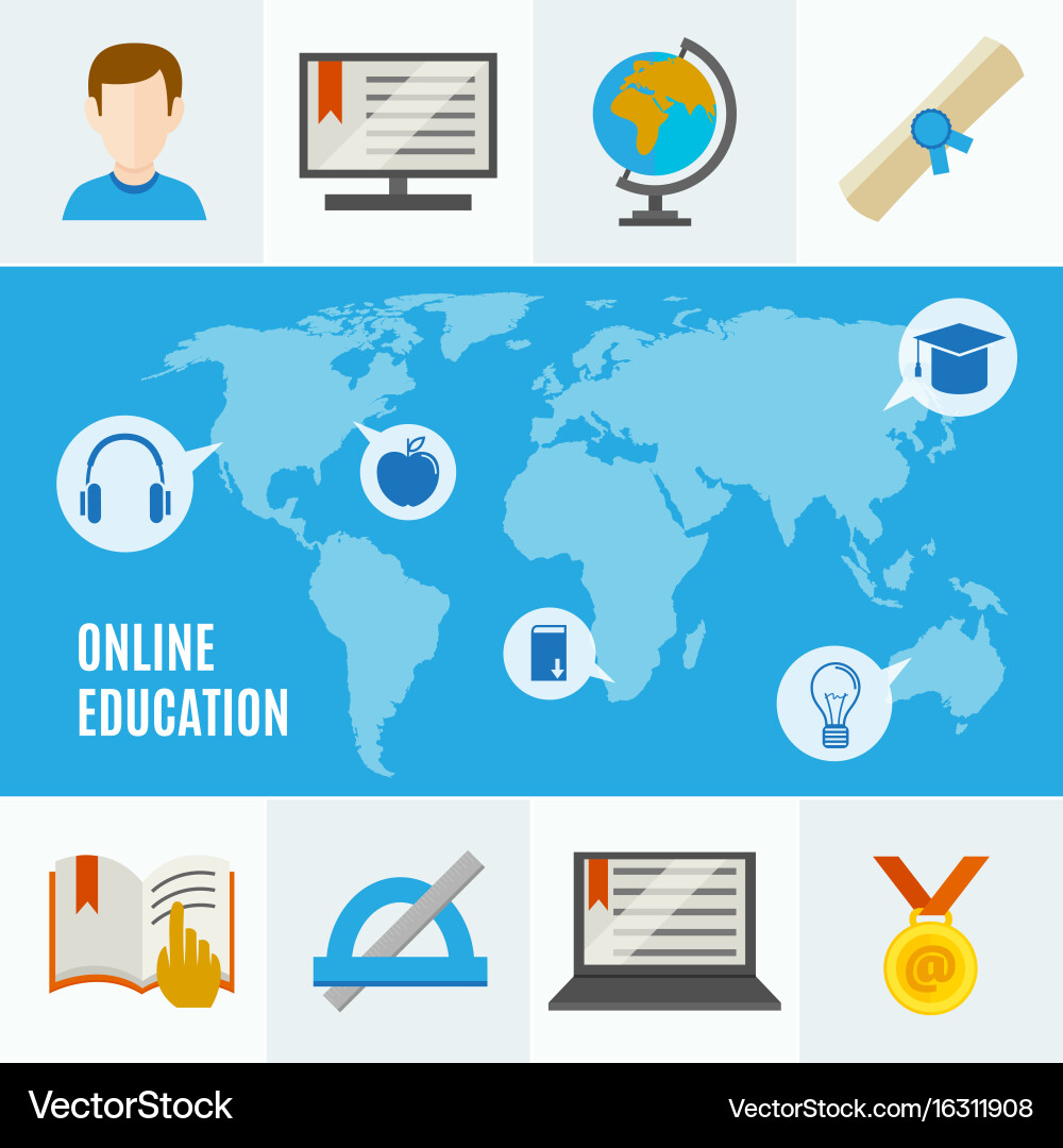 Online Learning Concepts vector image