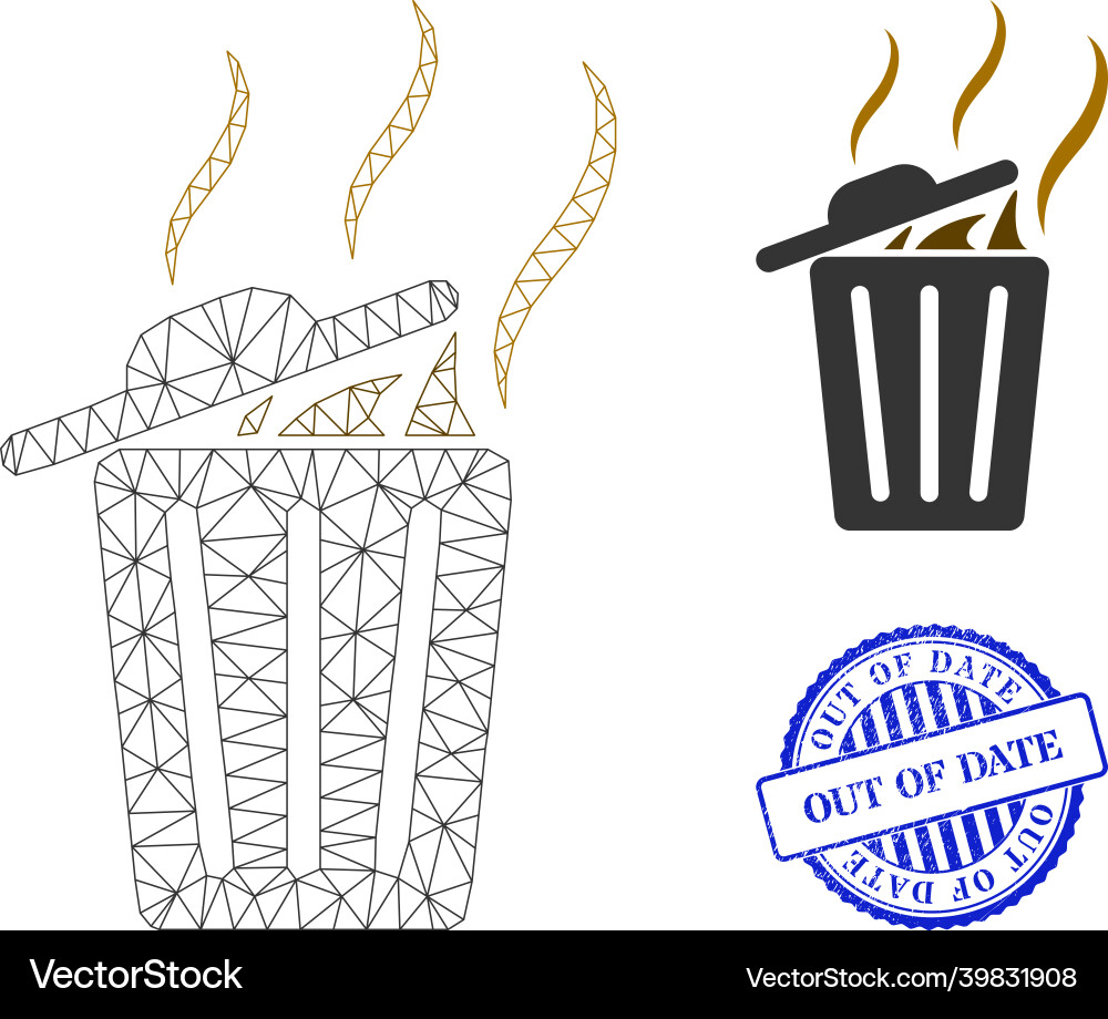 Out of date distress seal and web net smell trash Out of date distress seal and web net smell trash vector image