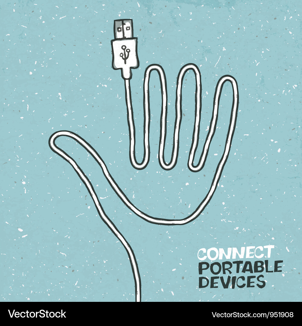 Portable Device Connection vector image