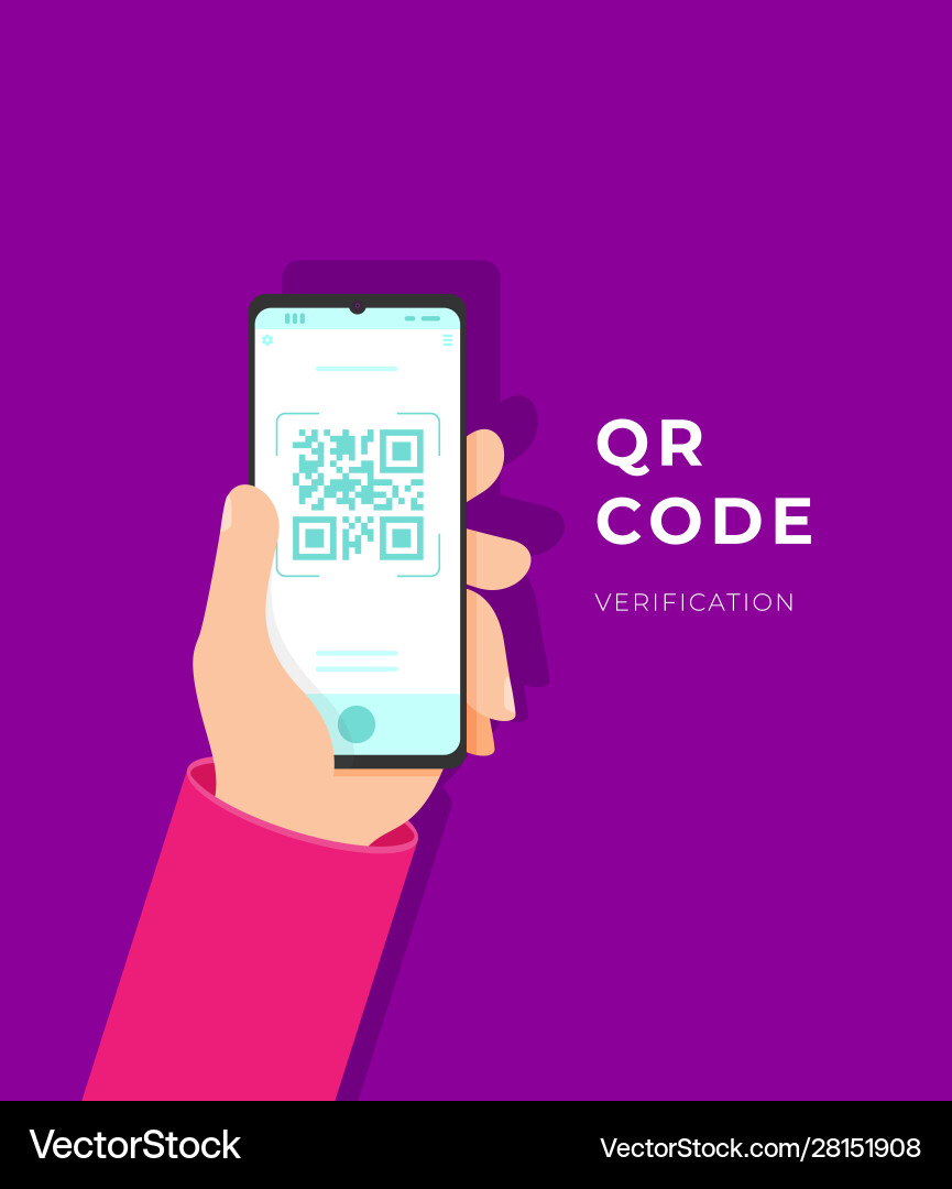 Qr-Code Verifikation Service Web Vektorbild