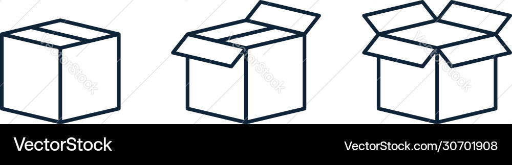 Set shipping delivery box or container icons Set shipping delivery box or container icons vector image