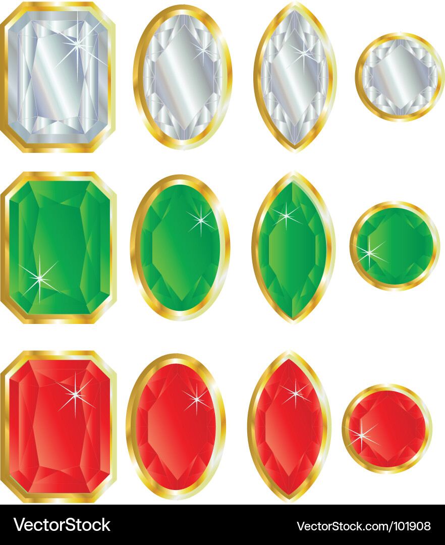 Sparkling Gems Collection vector image