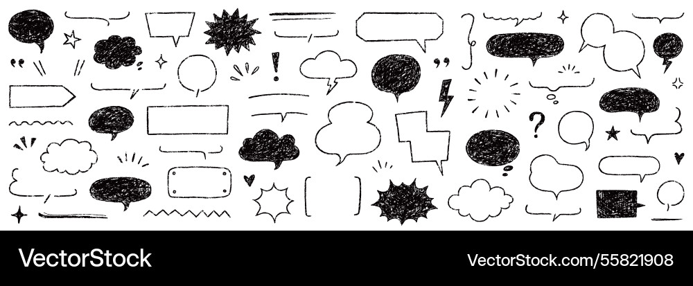 Speech bubble text frame dialog cloud hand drawn Speech bubble text frame dialog cloud hand drawn vector image