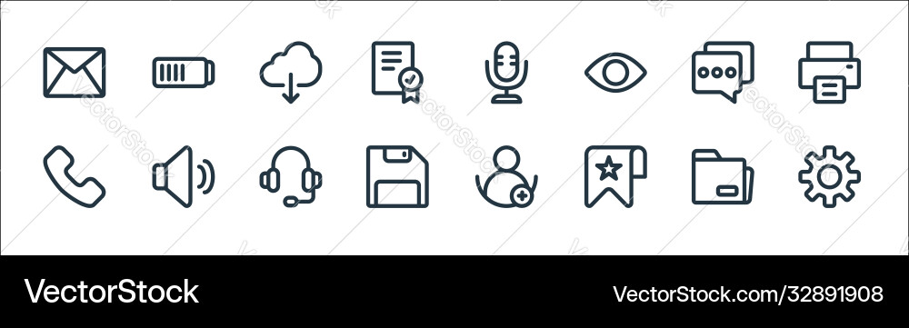 Ui line icons linear set quality Ui line icons linear set quality vector image