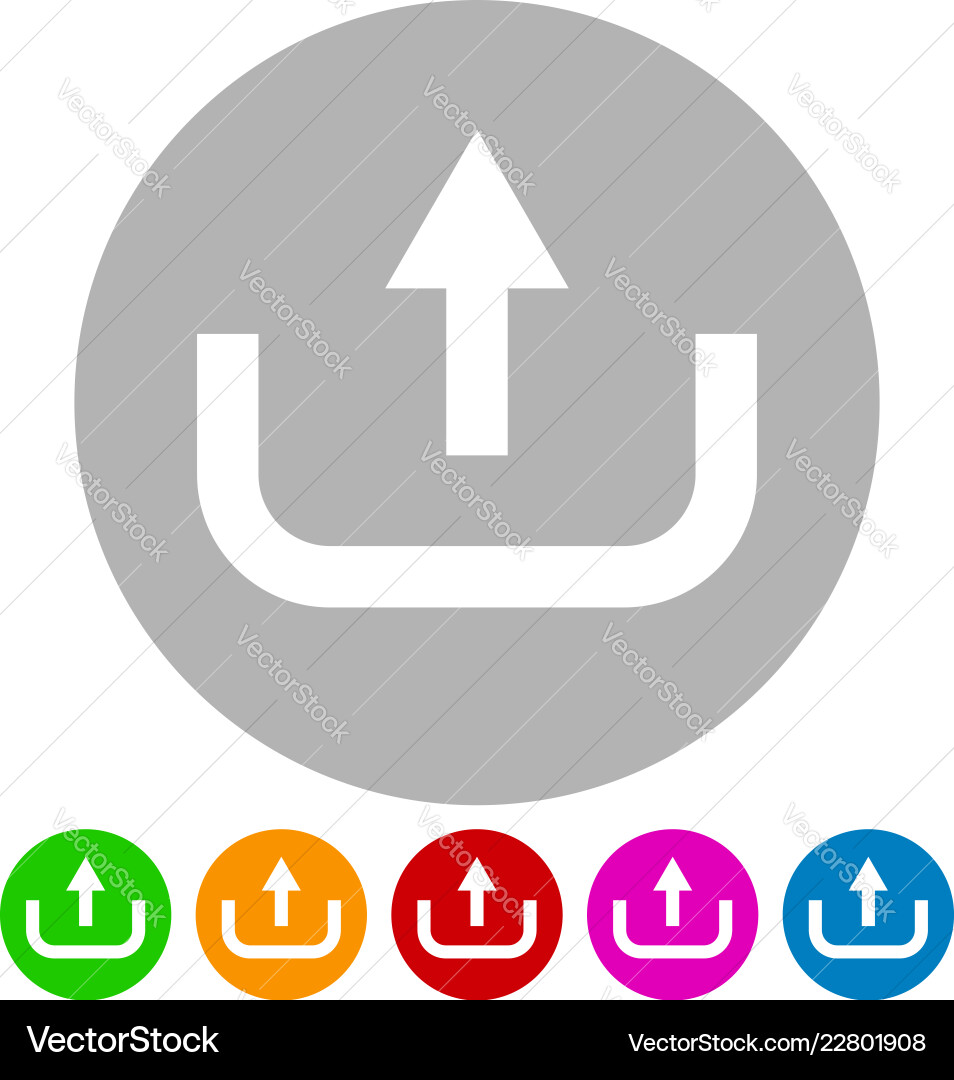 Upload button icon arrow pointing up from Vector Image