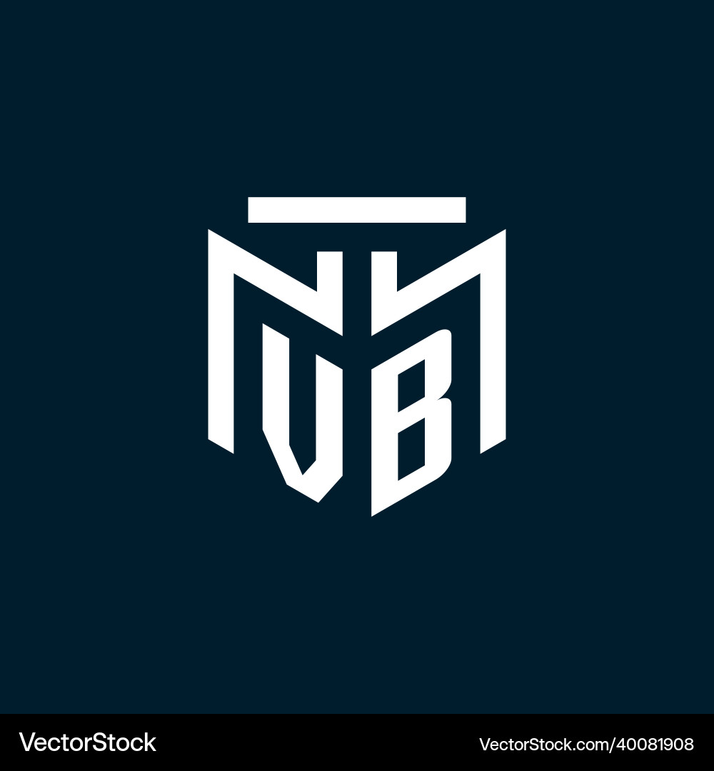 Vb monogram initial logo with abstract geometric vector image